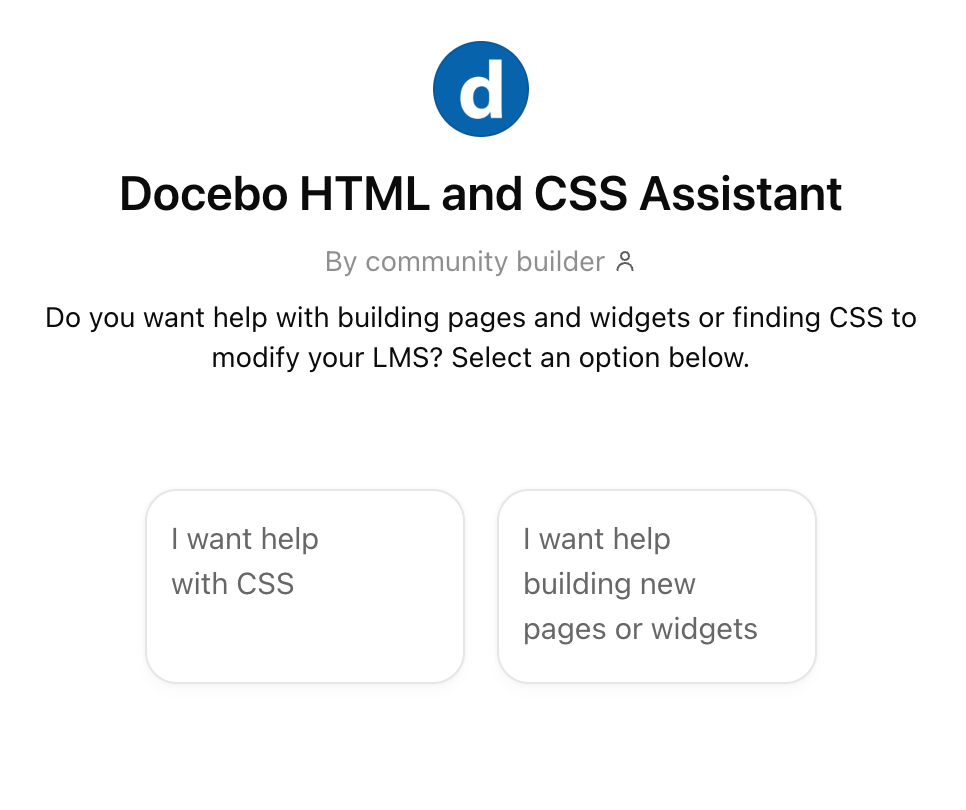 Docebo HTML CSS Assistant Bot