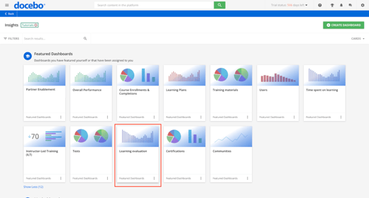 Insights Dashboard - Learning Evaluation - external facing